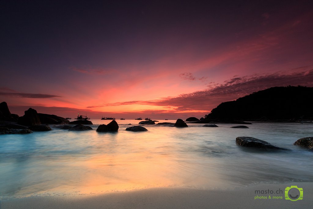 Sunrise over Cristal Cove Beach